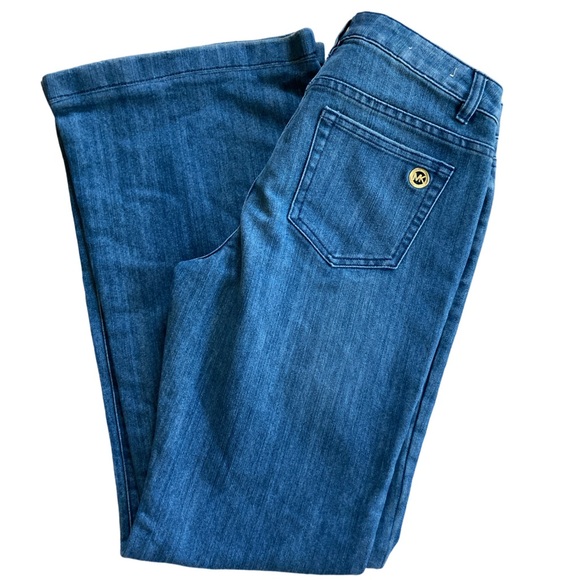 MICHAEL Michael Kors Denim - Michael Michael Kors Selma Flare Wide Size 4 Hemmed to 31” Inseam Med Wash Jeans
